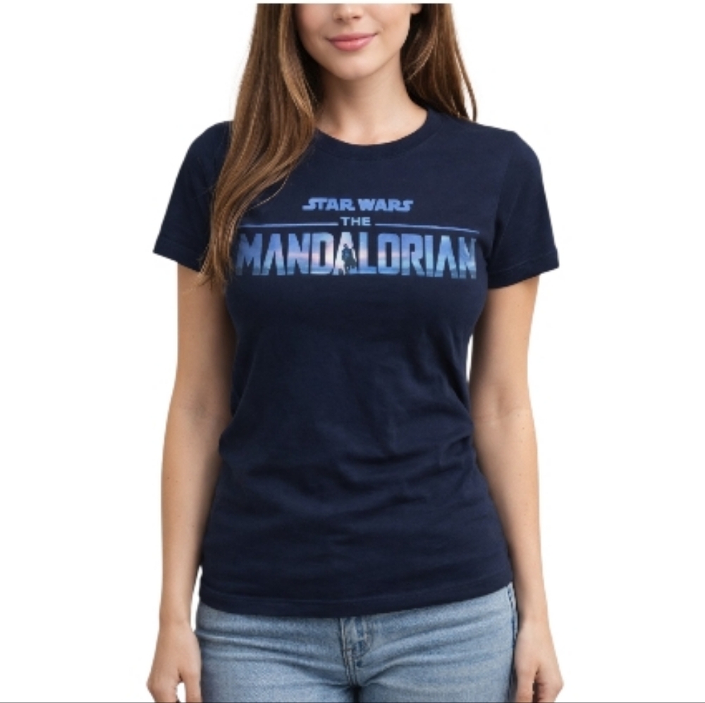 Star Wars The Mandalorian Girls  Navy‎ Blue T-Shirt